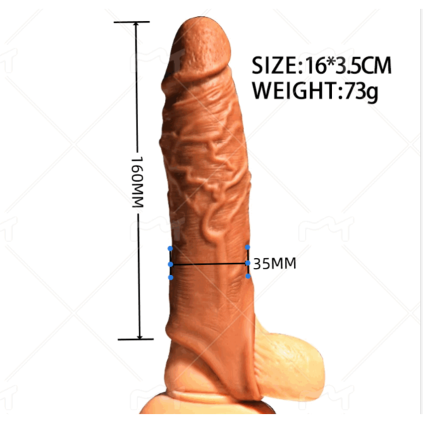 SA11 Realistic Penis Extender Sleeve – 16cm Length Silicone Condoms & Hardness
